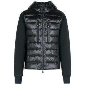 Moncler Grenoble Padded Hoodie With Zip In Black Polyamide Men